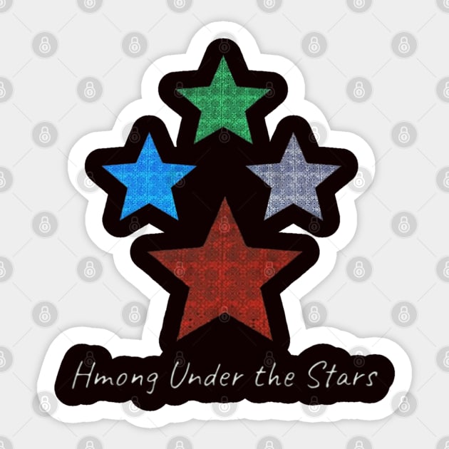 Hmong Under the Stars – Traditional Tribal Pattern Star Art Sticker by Pimcolle